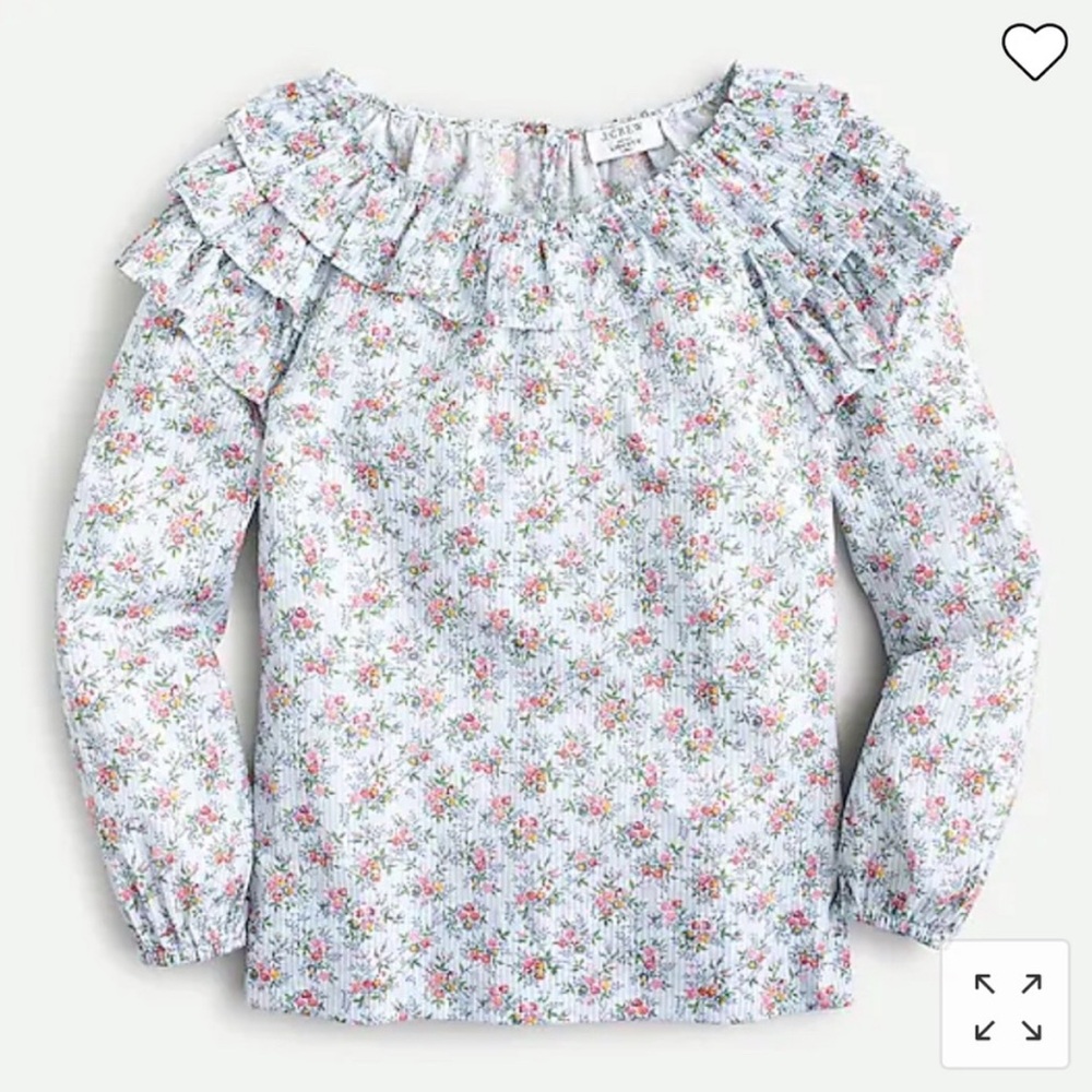 J Crew Ruffle-shoulder top in Liberty® Winding Roses